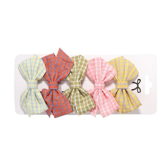 Linyer 5PCS Hair Bow Bowknot Comfortable Decorate Easy Matching Hairs Clips Soft Clip Accessory Girls Curly Party Present Type 1