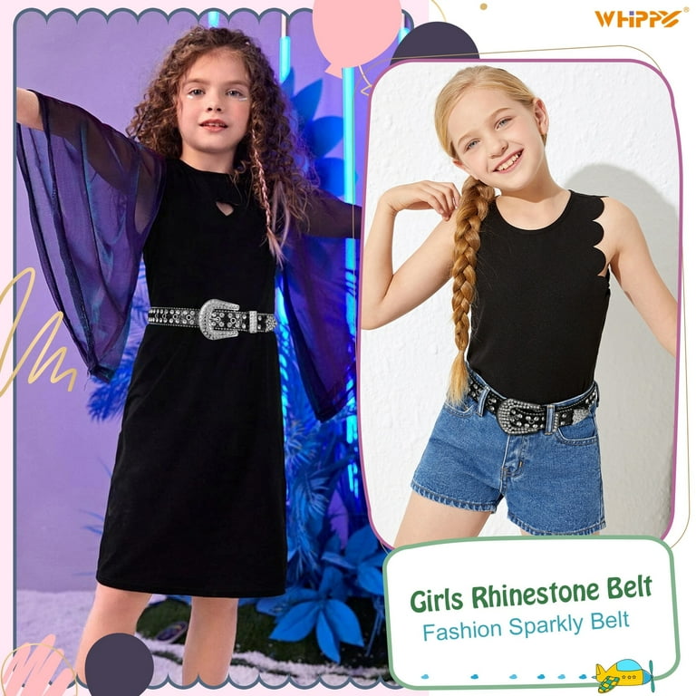 小物 WESTRIDE rhinestone PEANUTS STUDSBELT 32 WHIPPY Kids Rhinestone Western Belt for Girls Boys, Studded