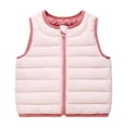 thumbnail image 2 of XRoczxe Toddler Kids Lightweight Quilted Vest, Boys Girls Color‑Trim Zip Up Sleeveless Padded Gilet, Round Neck Warm Waistcoat for Layering Pink, 2 of 8
