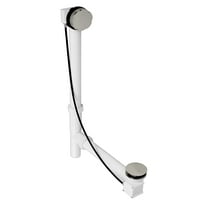 Westbrass D50P35TLE-26 35" Cable Drive Standard Bath Drain Trim Kit with Rotary Overflow Cover Knob, Pop-Up Stopper and Poly Tubular Pipes & Fittings, Polished Chrome