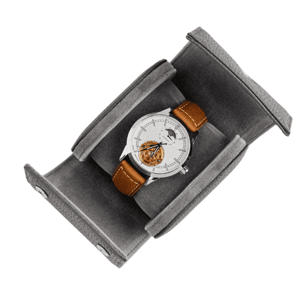 Leather Watch Roll Travel Case – Single Watch Box for Storage & Protection