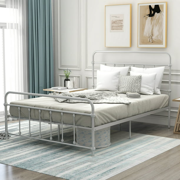 Footboard Modern Iron Bed Frame, How To Paint A Headboard And Footboard