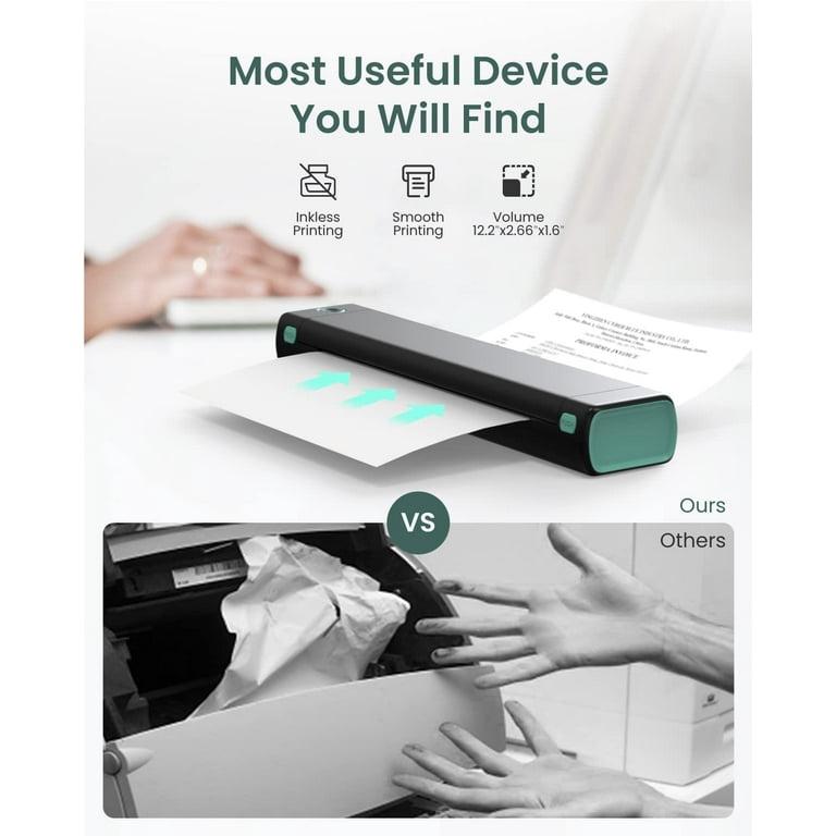 M08F Portable Printer, Wireless Thermal Printer for Travel