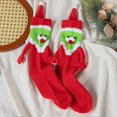 thumbnail image 5 of Christmas Santa Holding Hands Socks for Women High Elastic Soft Breathable Socking Birthday Chirstmas Gift, 5 of 5