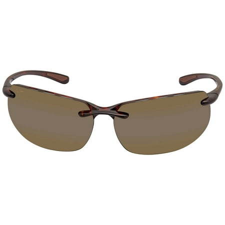 Maui Jim Men's Polarized Banyans H412-10 Brown Semi-Rimless Sunglasses