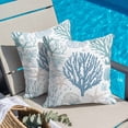 thumbnail image 4 of Summer Marine Life Throw Pillow Cover Ocean Coral Shell Simple Lines Art Cotton Linen Cushion Cover Throw Pillow Case with Invisible Zipper for Couch Sofa Bed Chair Car 16x16 Inch, 4 of 14