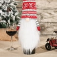 thumbnail image 4 of Cubierta de botella de vino de Navidad Billuyoard sin rostro anciano tejido sombrero rojo, 4 of 6