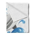 thumbnail image 2 of Sea Animals Soft Flannel Fleece Throw Blanket, Jumping Dolphin Animal Character Cartoon Style Water Splash Children Summer, Cozy Plush for Indoor and Outdoor Use, 60" x 80", Blue Grey, by Ambesonne, 2 of 5