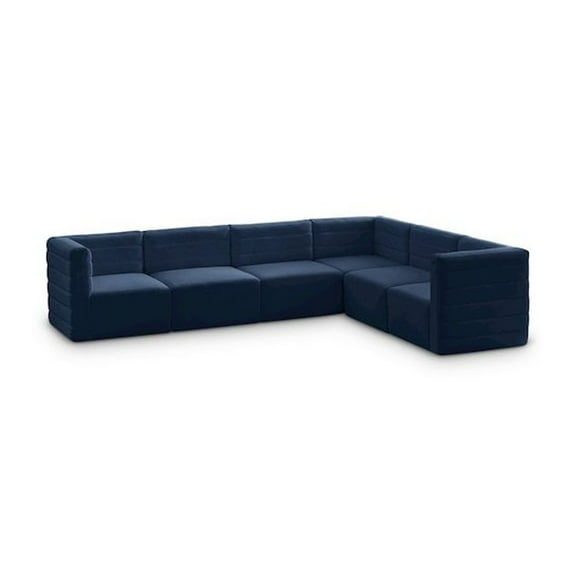 Meridian Furniture Quincy Navy Velvet Modular Sectional