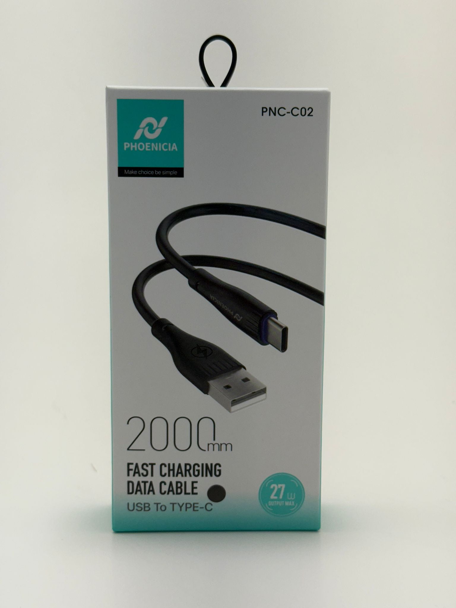 Phoenicia 2000mm (2M) USB to Type-C Fast Charging Data Cable | 27W