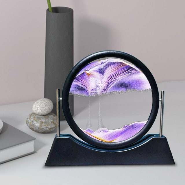 Cuadro de Paisaje de Cristal Que Fluye Grande, Pintura de Paisaje para Escritorio, Decoración Del Hogar, Sala de Estudio, Estanterías para Adultos , Macarena Imagen de arena dinámica