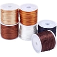 thumbnail image 1 of Cordón de nailon satinado con forma de cola de rata para abalorios, ideal para la elaboración de joyas con nudos chinos. Colores surtidos, 2 mm, 10 m/rollo, 6 colores (1 rollo/color), 6 rollos., 1 of 4