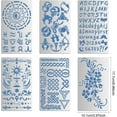 thumbnail image 5 of 6Pcs 4"x6.8" Metal Journal Stencils/Knot/Constellation/Alphabet Letter Number Metal Steel Stencil Template for Crafting, 5 of 6