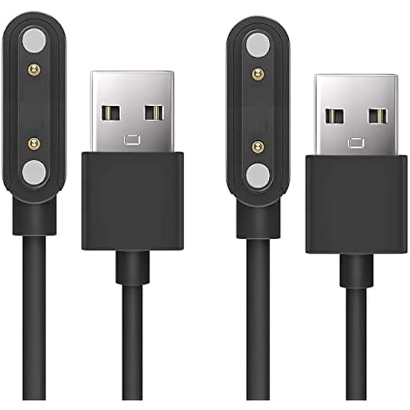 xixishop Compatible with EIGIIS Smart Watch Charger, Magnetic USB Replacement Charger Compatible for EIGIIS Smart Watch (2 Pack-Black Black, for K22, K27, K52, K56, K56 Pro Smartwatch)
