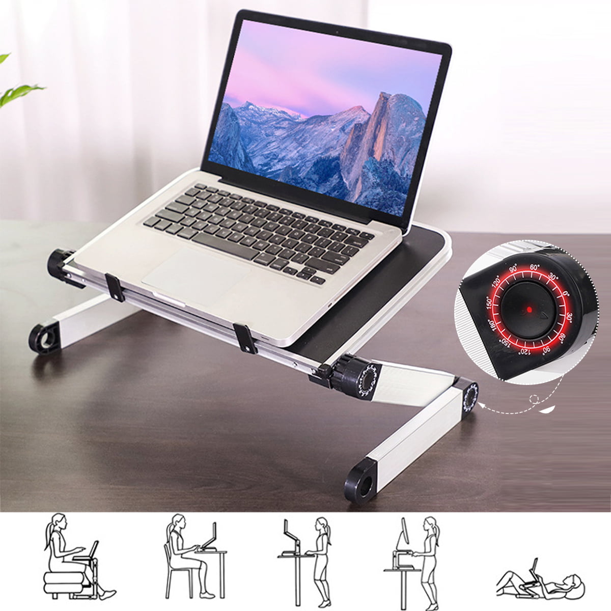 Adjustable Laptop  Stand  for Bed Aluminum Laptop  Desk 