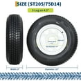 thumbnail image 2 of Towallmark 2PK ST205/75D14 Trailer Tire with 14" Wheel - 5 on 4.5" White Modular Wheel- Load Range C 6PR for Utility/Boat/Camper Trailers, 2 of 8