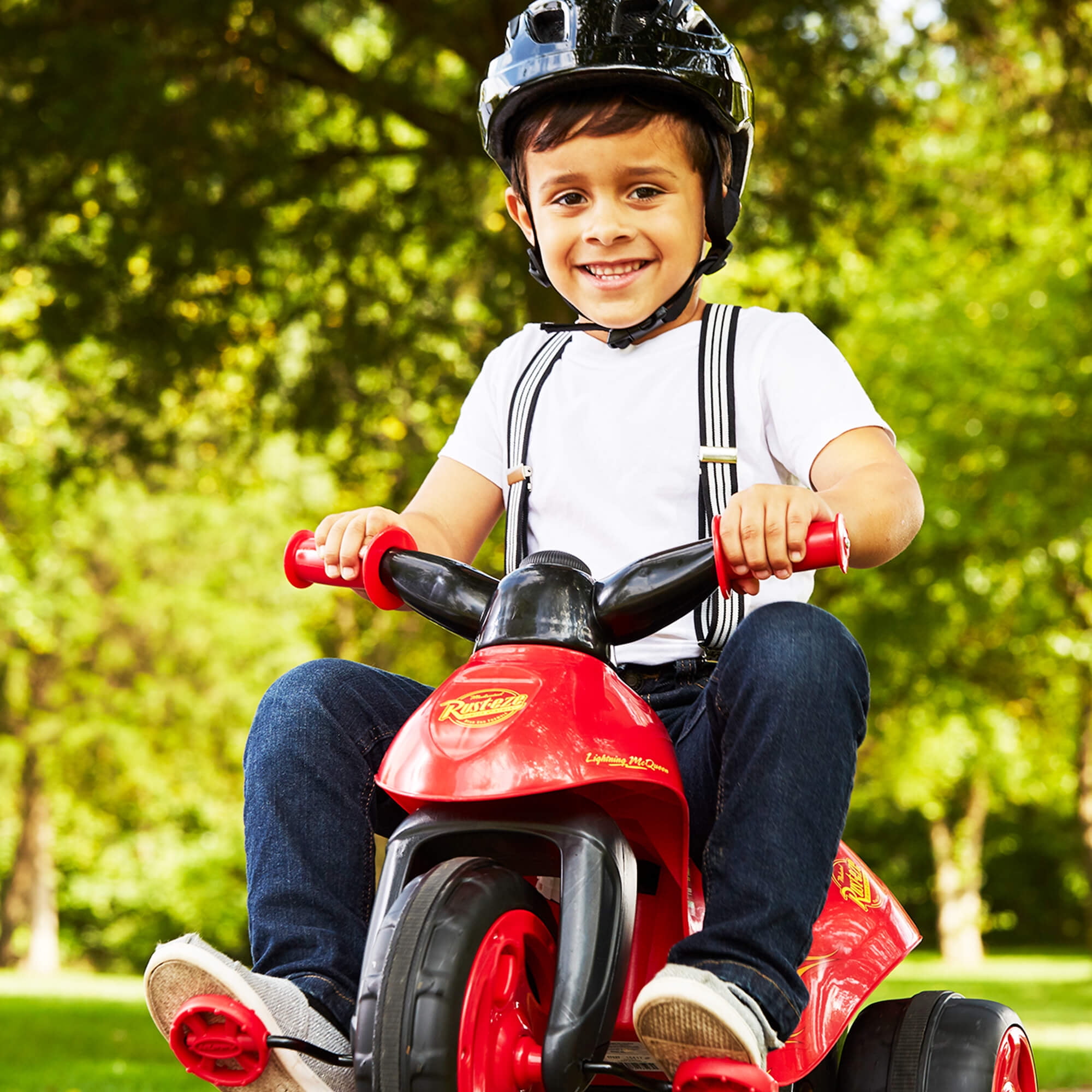 disney pixar cars 3 6v lightning mcqueen boys ride on red tricycle by huffy