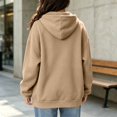 thumbnail image 4 of Resicozy Womens Zip Up Hoodies 2026 Long Sleeve Fall Winter Oversized Sweatshirts Zipper Oversized Cute Jackets with Pockets Khaki S, 4 of 4