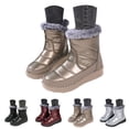 thumbnail image 5 of LIJCC Womens Snow Boots with Zipper Waterproof Insulated Mid Calf Orthopedic Boots Fur Lined Winter Warm Boots Comfortable Platform Fashion Ankle Booties, 5 of 8