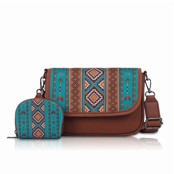 Women's Crossbody Bag Set, Bohemian Shoulder Bag and Purse, Fringe Zipper Crossbody Bag