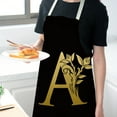 thumbnail image 4 of Reheyre Golden Letter Alphabet Pattern Apron - Sleeveless Cooking Cleaning Tools for Kitchen, 4 of 8