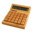 thumbnail image 1 of Contador electrónico multifuncional de bambú de la calculadora 12 dígitos solar y batería duales acc Tomshoo Calculadora, 1 of 7