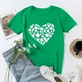 thumbnail image 5 of Pompotops Femmes Casual St. Patrick'S Day Imprimé Manches Courtes Col Rond Pull-Shirt Tops, 5 of 5
