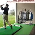 thumbnail image 4 of BeesClover Étagère de Rangement pour Sacs de Golf avec Roues, Organisateur de Golf Robuste 4-5 Sacs pour Garage et sous-Sol, Support Roulant pour Chariot de Golf Pouvant Contenir des Bâtons, des Balles, des Chaussures et des Accessoires, Gain de Place pour Équipement de Golf, 4 of 7