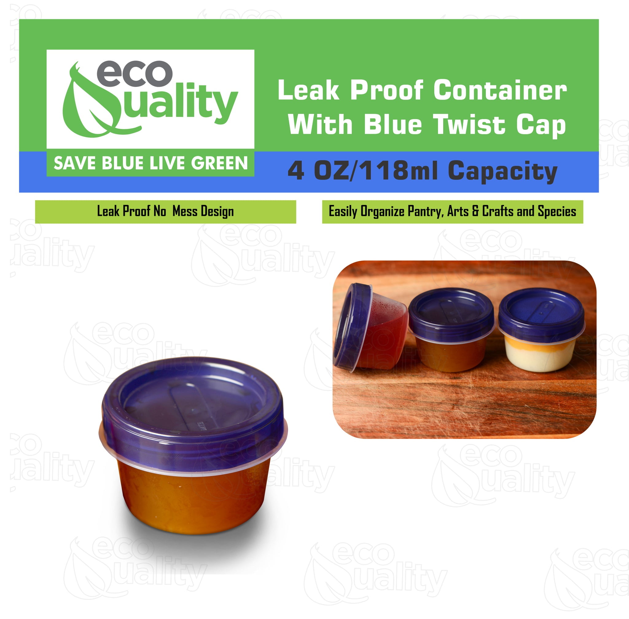 [30 PACK] 4oz Baby Food Twist Top Storage Containers - Airtight Plastic Food Storage Canisters with Twist & Seal Lids, Leak-Proof - Reusable, Stackable, BPA-Free Snack Containers