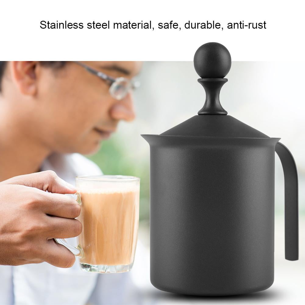 Mgaxyff Stainless Steel Manual Double Mesh Milk Frother Foam Maker