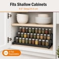 thumbnail image 3 of 3-Tier Spice Rack Organizer for Kitchen Cabinet or Pantry, 16"-29.5" Expandable Metal Spice Shelf, Seasoning Organizer with Guardrails for Jars, Bottles, Cans, Black, 3 of 7