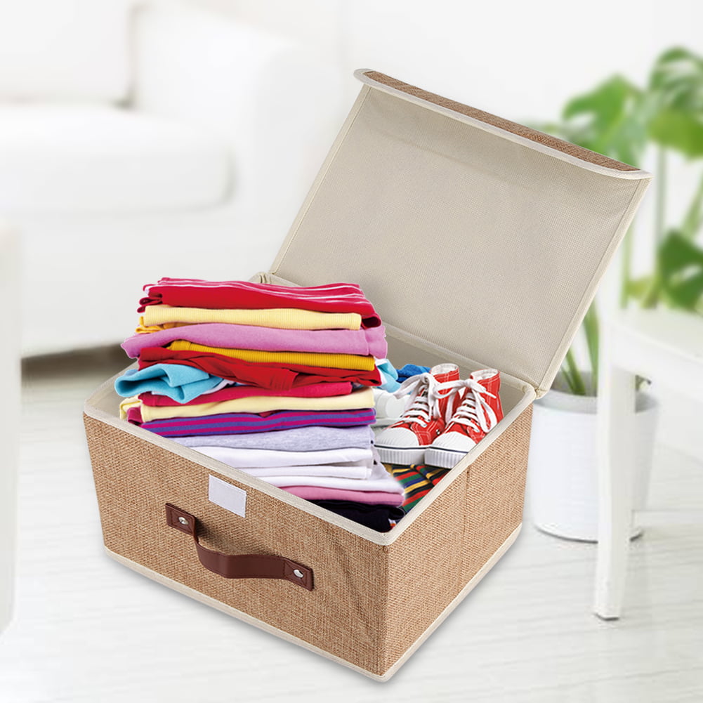 Home Folding Cotton Linen Storage Laudry Clothes Storage Box Cabinet Basket Tool