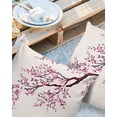 thumbnail image 3 of Outdoor Throw Pillow Cover Abstract Pink Cherry Blossom Floral Waterproof Cushion Covers 2 Pack Japanese Flower on Burlap Pillow Cases Home Decoration for Patio Garden Couch Sofa, 3 of 7