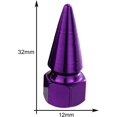 thumbnail image 4 of Spike Valve Caps Rim Cap Cover Tire Accessories Aluminum Fits Most Bikes Motorcycle Trucks Vehicle (4PCS Purple), 4 of 4