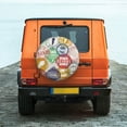 thumbnail image 6 of Goofa Travel Stamp Pattern Universal Tire Cover for Jeep, SUV, Truck, and Trailer – Waterproof, UV-Resistant,Easy to Install, Fits 14"-17" Tires-17 inch, 6 of 6