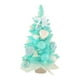 thumbnail image 2 of Árbol de Navidad de mesa azul con luces y adornos, 45 cm, decoración navideña artificial para fiestas de escritorio en interiores (1 unidad) Rkxzt, 2 of 8