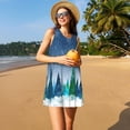 thumbnail image 3 of Balery Christmas Trees Vestidos de verano para mujer con estampado: vestido holgado sin mangas, vestido playero informal y cómodo para días calurosos., 3 of 7