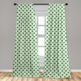 thumbnail image 5 of Ambesonne Irish Curtains, 4 Leaf Shamrock Dots, Pair of 28"x84", White Green, 5 of 5