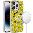 thumbnail image 3 of For iPhone 14 Pro Max [Magnetic Circle] Double Layer Design IMD TPU Case - Smiley Faces, 3 of 3
