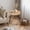 Oak, variant on VECELO Modern Farmhouse End Side Table, Wood Grain Round Table with Tapered Legs for Home, Living Room, Oak