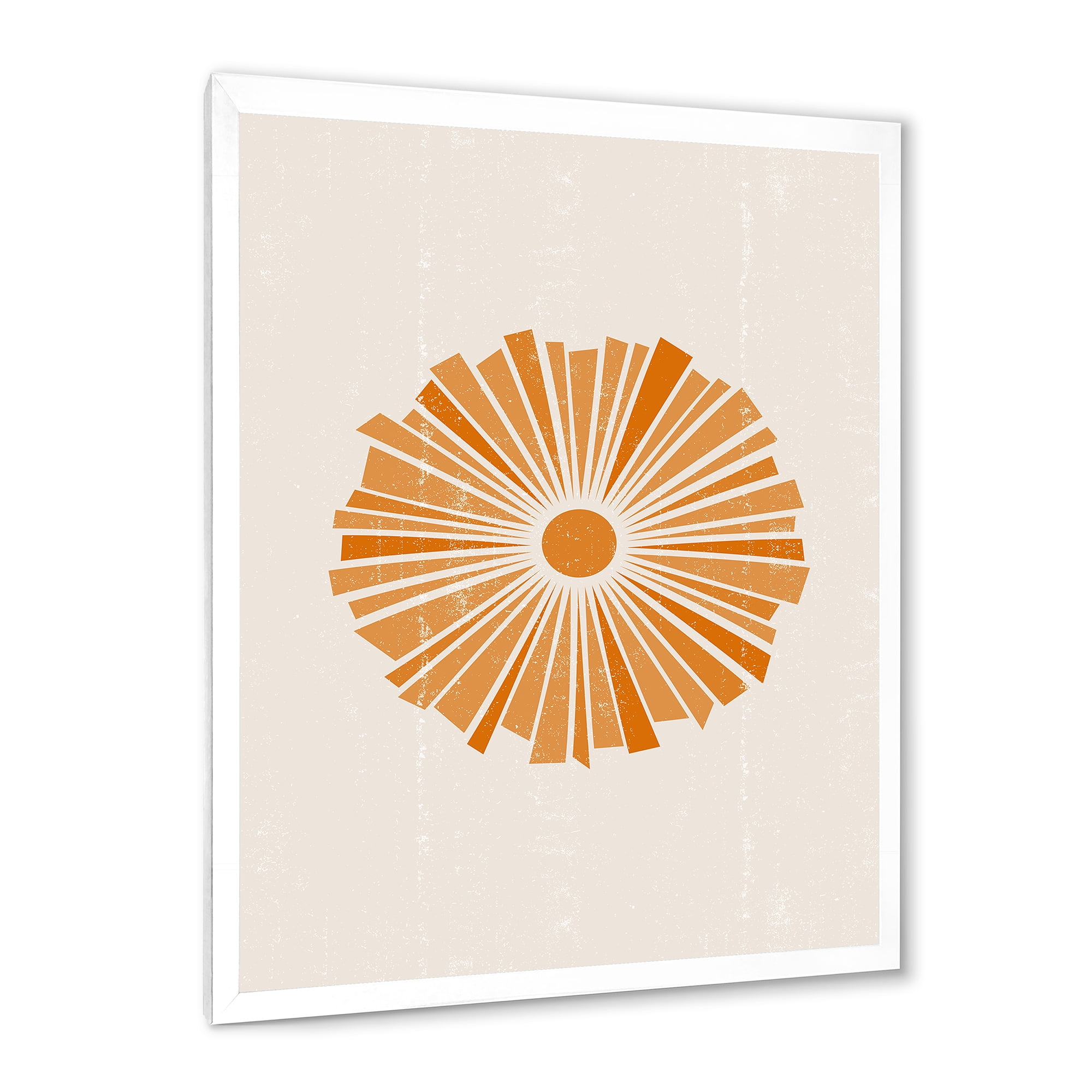 Designart 'Orange Radiant Sun I' Modern Framed Art Print