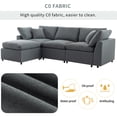 thumbnail image 3 of Harper & Bright Designs L-Shaped Convertible Sectional Sofa with Reversible Sleeper Chaise, Upholstered 3 Seater Corner Couch with Down Filled for Living Room Apartment Office, 104.3" Dark Gray, 3 of 16
