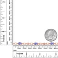 thumbnail image 3 of Gem Stone King 18K Rose Gold Plated Silver Blue Tanzanite and Round White Lab Grown Diamond Tennis Bracelet for Women (2.74 Cttw, Gemstone Birthstone, Oval 6X4MM, 7.25 inches), 3 of 4