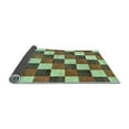 thumbnail image 2 of Ahgly Company Indoor Round Checkered Light Blue Modern Area Rugs, 4' Round, 2 of 4