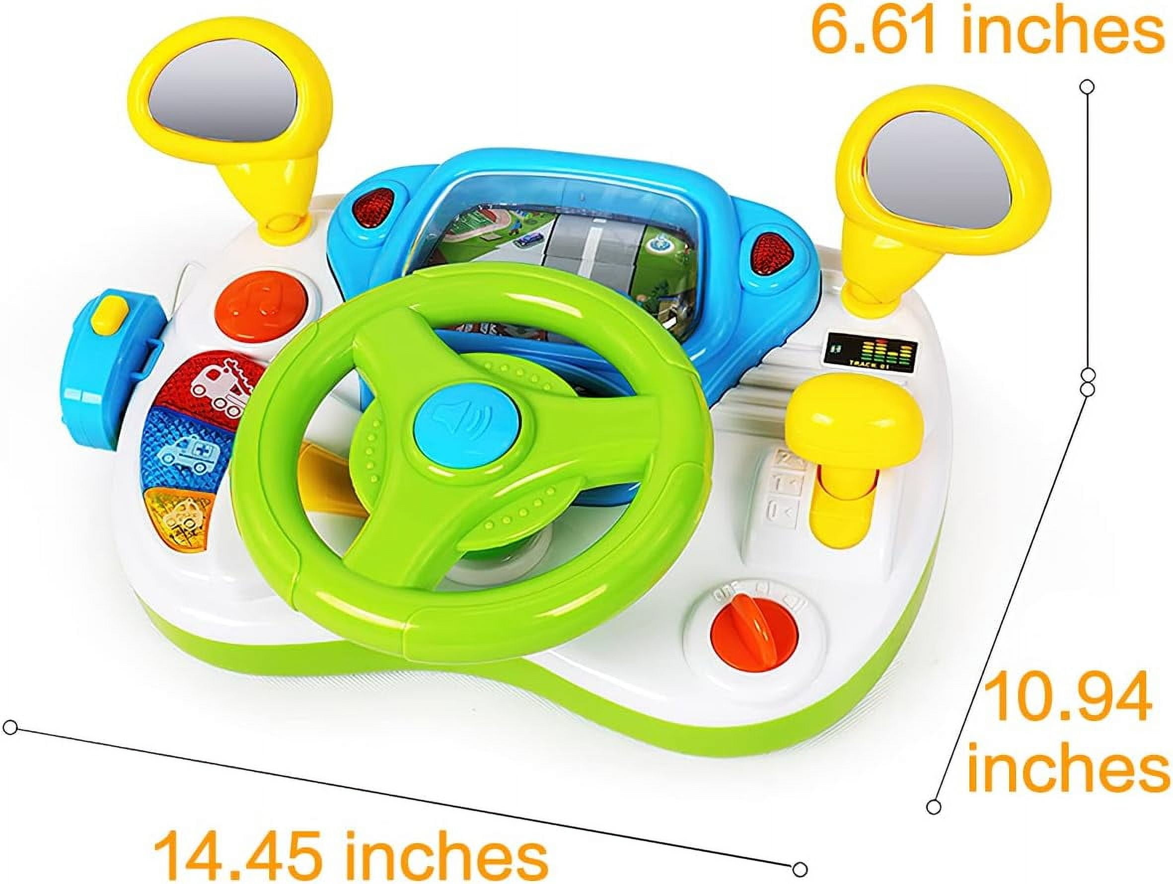 Toddler Steering Wheel Toy, Turn and Learn Driver Toy with Light and Sound, Role-Play Toy for Baby