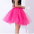thumbnail image 4 of Riforla Womens High Quality Pleated Gauze Short Skirt Adult Tutu Dancing Skirt Pleated Tennis Skirts for Women Hot Pink One Size, 4 of 5