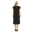 thumbnail image 4 of EFINNY Women Short Sleeve Crew Neck Casual Plain Simple T-Shirt Dress, 4 of 7
