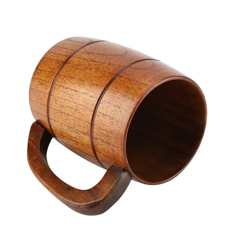3x 400ml Classic Style Natural Wood Cup Wooden Beer Mugs Drinking For Party  Novelty Gifts Eco-frien