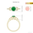 thumbnail image 5 of ANGARA Natural Aeon Emerald Halo Leaf & Vine Engagement Ring with Milgrain in 14K Yellow Gold for Women (Size-6mm) | May Birthstone, Anniversary, Jewelry Gift for Women | Natural Emerald Ring, 5 of 9