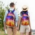thumbnail image 3 of Naloa Palm Trees at Sunset Print Durable Canvas College Rucksack,Laptop Excursion Backpack,Travel Notebook School Backpack,Bookbag For Men Women-Small, 3 of 4